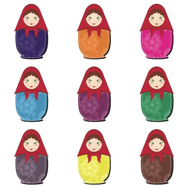 Matruşka bebek scrapbook beyaz