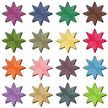 Beyaz arka plan üzerinde karalama defteri Tekstil yıldız