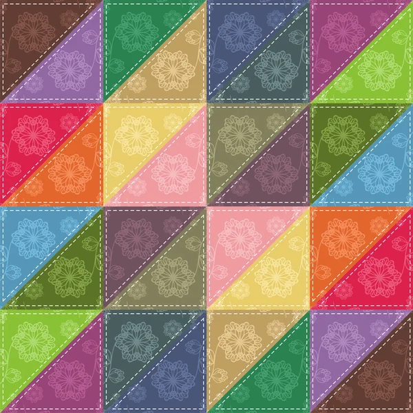 Különböző mintázatú patchwork háttér — Stock Vector