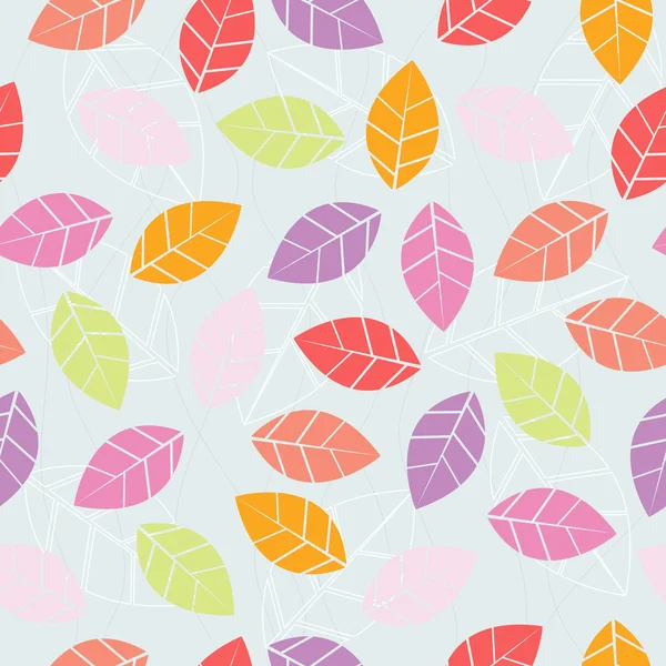 Colorfull autumn leaves seamless — Stock Vector