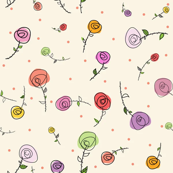 Easter roses seamless pattern — Stock Vector