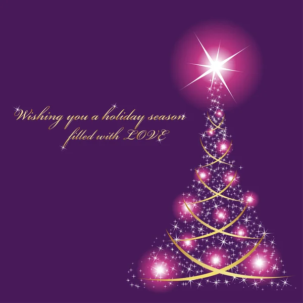 Пурпурная рождественская открытка. Векторная иллюстрация — стоковый вектор