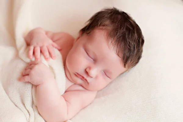 Portrait of  sleeping newborn baby girl — Stok Foto
