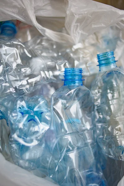 Conceito Garrafas Vazias Usadas Água Estão Prontas Para Reciclagem — Fotografia de Stock
