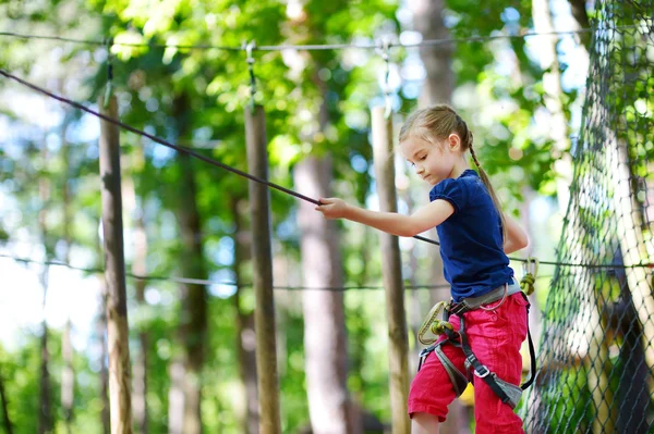 Little girl enjoying  climbing — Stock Photo, Image