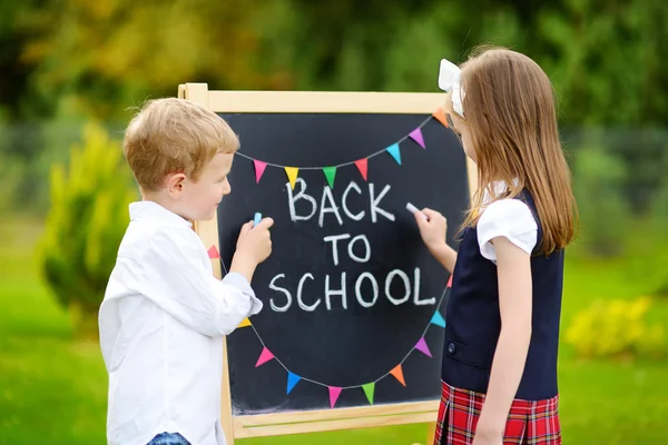 Little kids going back to school — Stock Photo, Image