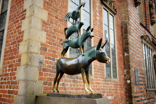 Bremen Stadsmusikanterna staty — Stockfoto