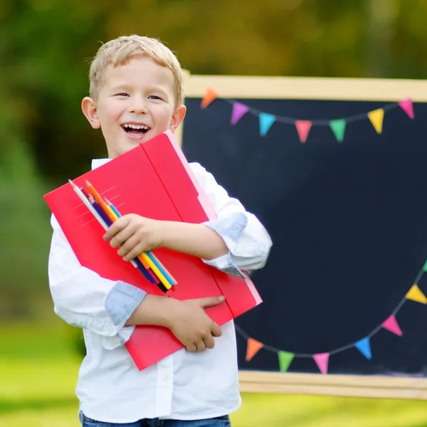 Netter kleiner Schuljunge — Stockfoto