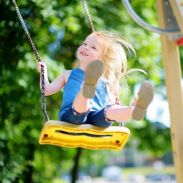 Little girl having fun on playground — Stock Photo, Image