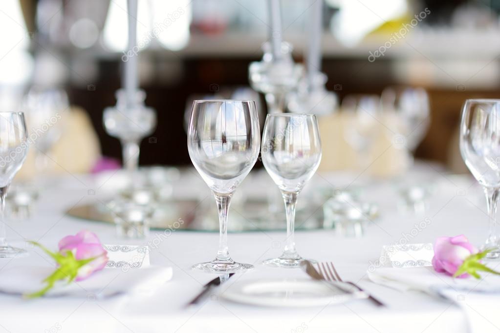 Beautiful table set for  festive event