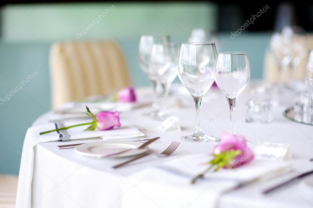 Beautiful table set for  festive event