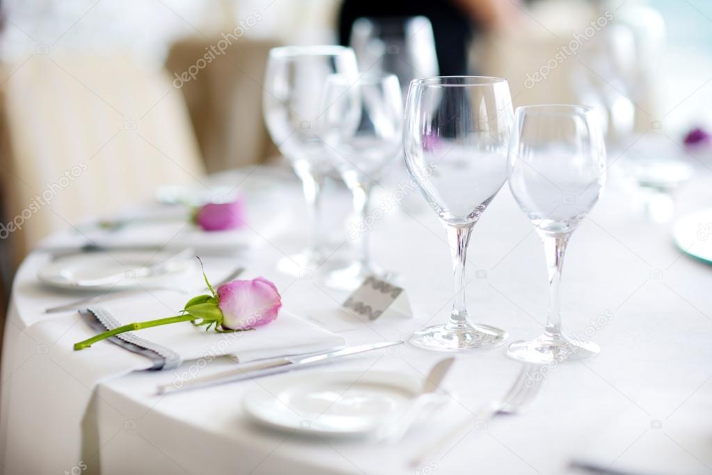 Beautiful table set for  festive event