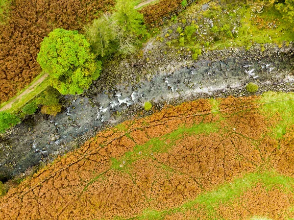 Stonethwaite Beck Hava Manzarası Langstrath Beck Greenup Gill Kavşağında Kurulmuş — Stok fotoğraf