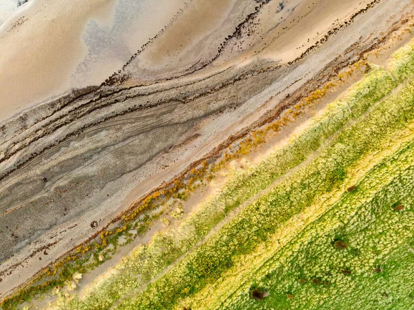 Aerial View Allonby Village Beach Allerdale District Cumbria Pebble Shore — Stock Photo, Image