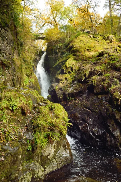 Famous Aira Force Waterfall Aira Beck Stream Located Lake District — Stock Photo, Image