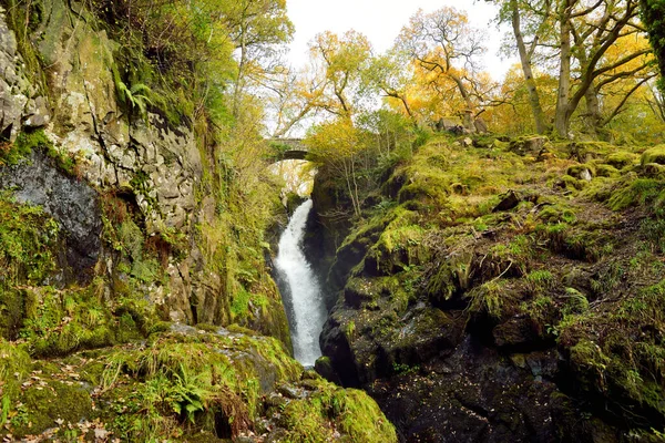 Slavný Vodopád Aira Force Proudu Aira Beck Který Nachází Lake — Stock fotografie