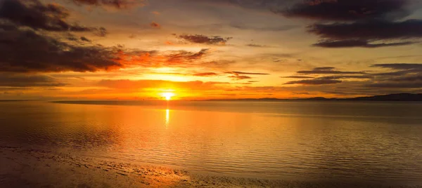 Belles Couleurs Coucher Soleil Sur Littoral District Allerdale Cumbria Royaume — Photo