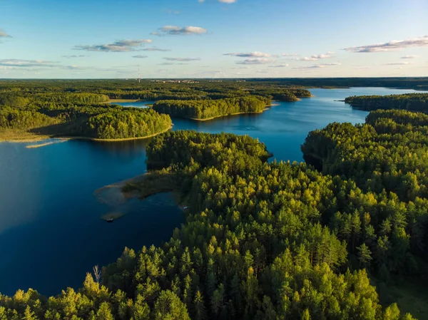 Schöne Luftaufnahme Der Moletai Region Berühmt Oder Seine Seen Malerische — Stockfoto