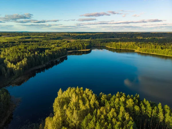 Schöne Luftaufnahme Der Moletai Region Berühmt Oder Seine Seen Malerische — Stockfoto