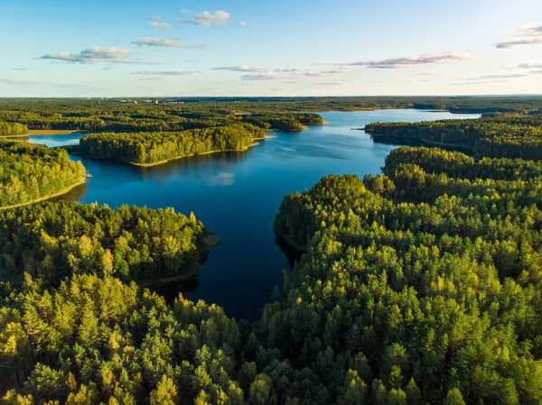 Prachtig Uitzicht Vanuit Lucht Regio Moletai Beroemd Haar Meren Scenic — Stockfoto