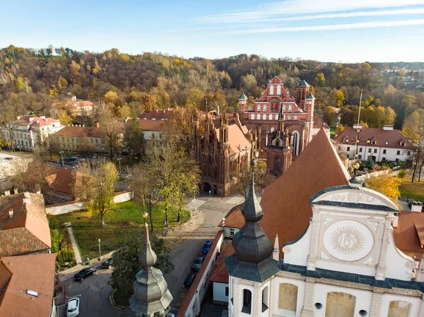 Luftaufnahme Der Anna Kirche Und Der Benachbarten Bernhardinerkirche Einem Der — Stockfoto