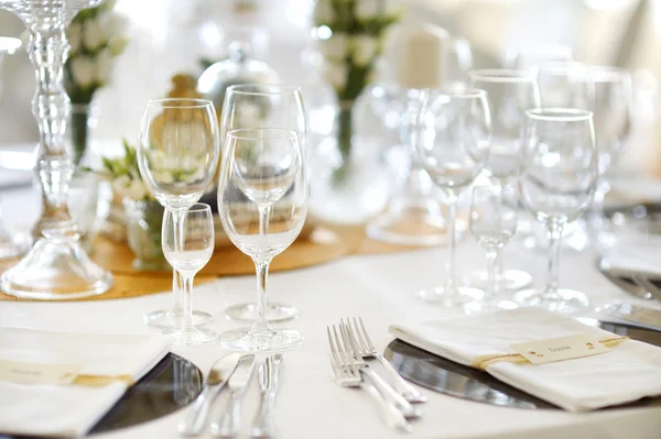 Conjunto de mesa para festa de casamento — Fotografia de Stock