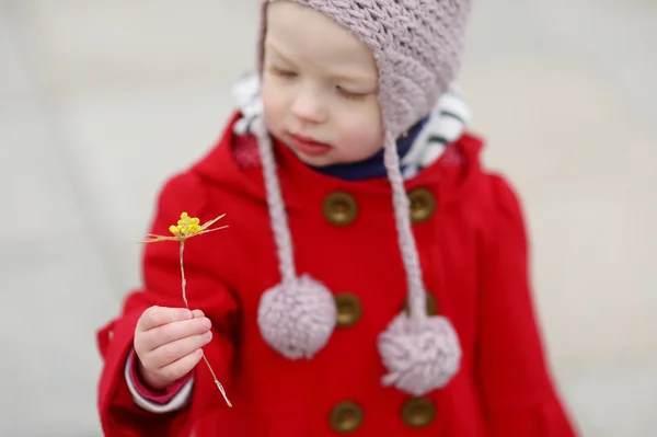 Meisje met bloem — Stockfoto