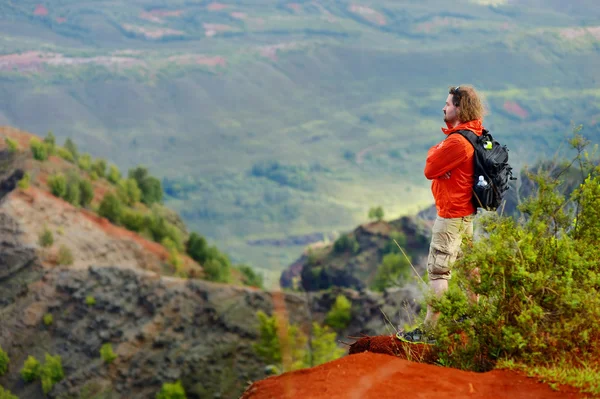 Homme sur le canyon de Waimea — Photo