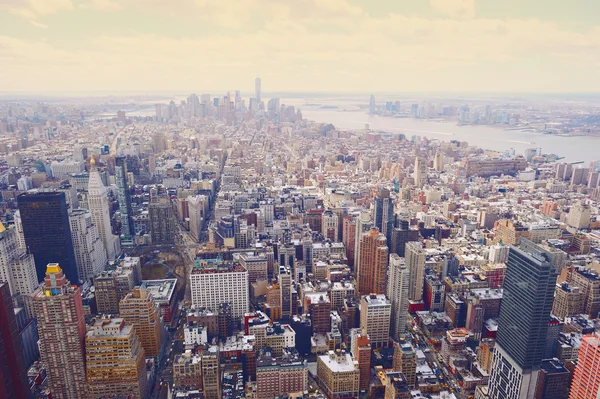 Letecký pohled na panorama Manhattanu — Stock fotografie