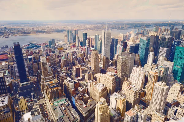 Manhattan skyline udsigt fra luften - Stock-foto