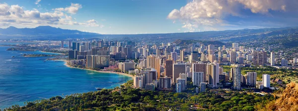 Spektakulärer blick auf honolulu city, oahu — Stockfoto