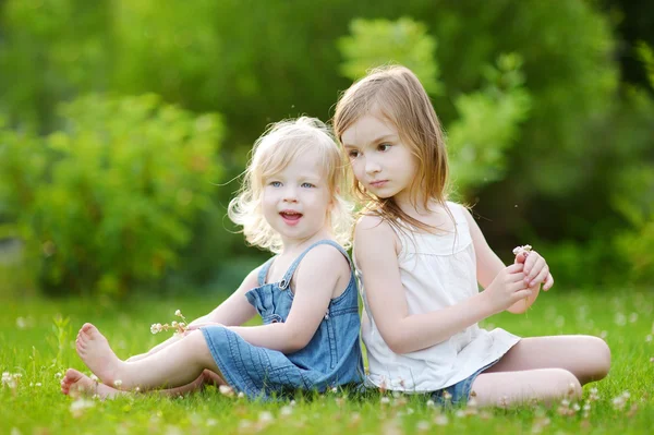 Cute little sisters having fun Stock Image