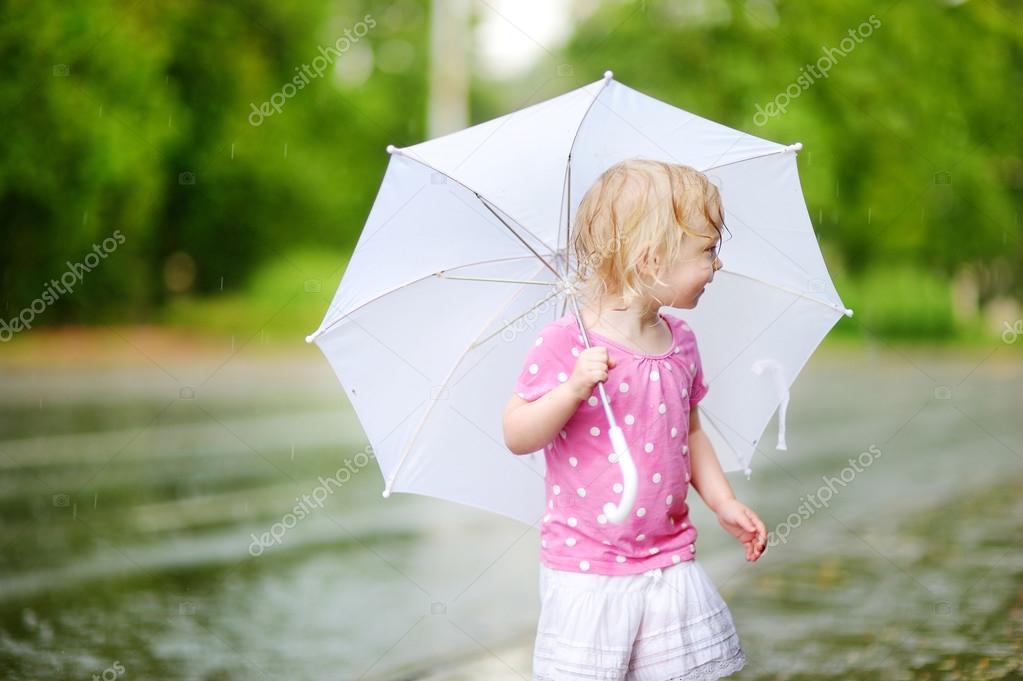 girl on a rainy summer day