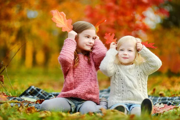 秋の公園で姉妹 — ストック写真