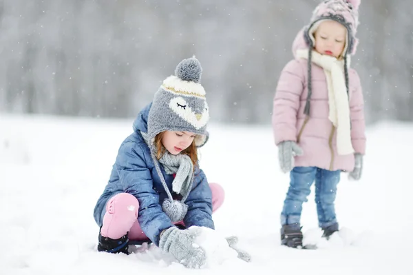 Hermanitas invierno parque — Foto de Stock