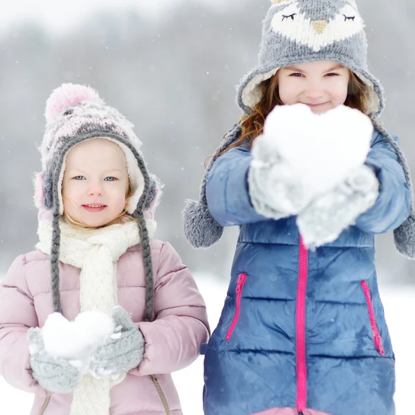 Hermanitas invierno parque — Foto de Stock