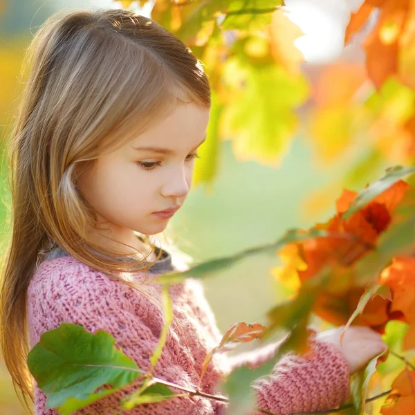 Kleines Mädchen am Herbsttag — Stockfoto