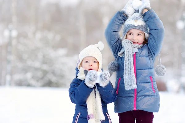 Adorable little sisters having fun — Stock Photo, Image