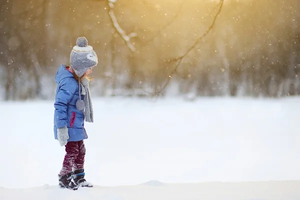 Petite fille dans le parc d'hiver — Photo