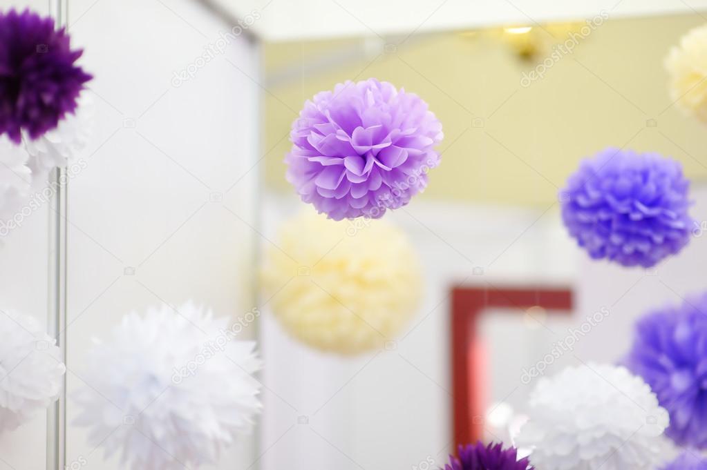 Cute tissue pompoms for a party