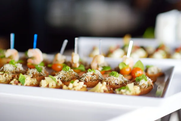 Platos con aperitivos variados — Foto de Stock