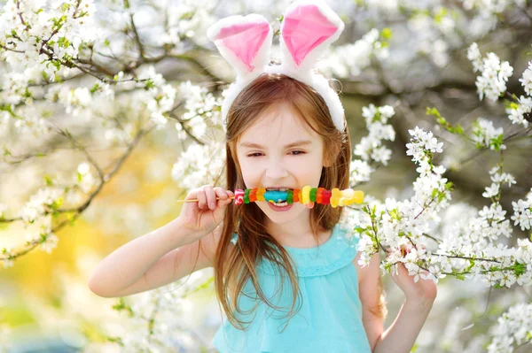 Little girl wearing bunny ears — Stock Photo, Image