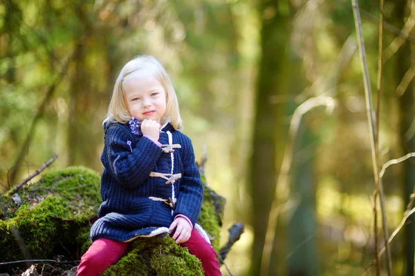 Girl picking the flowers — Stock Photo, Image