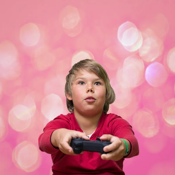 Menino jogar jogos de computador . — Fotografia de Stock