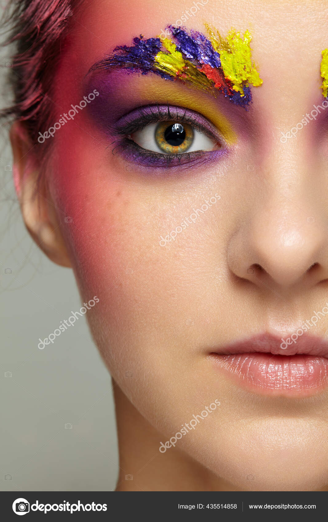 Close Female Half Face Portrait Unusual Face Art Make Freckles Stock Photo Image By C Zastavkin Close Female Half Face Portrait Unusual Face Art Make Freckles Stock Photo Image By C Zastavkin