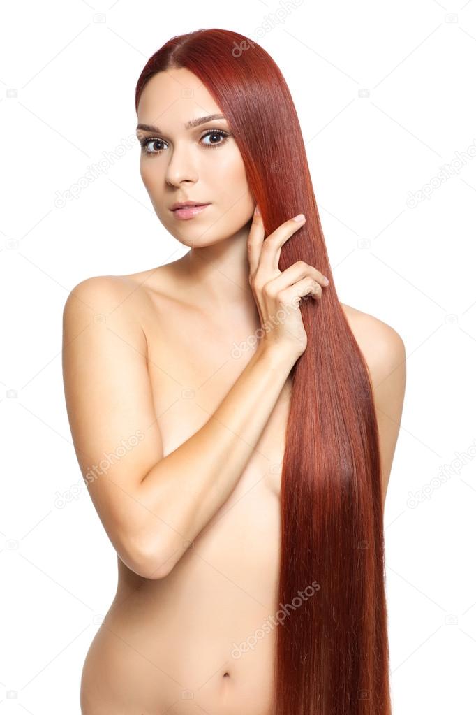 Nude Long Red Hair
