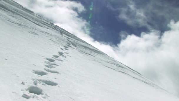 Snöig bergstopp — Stockvideo