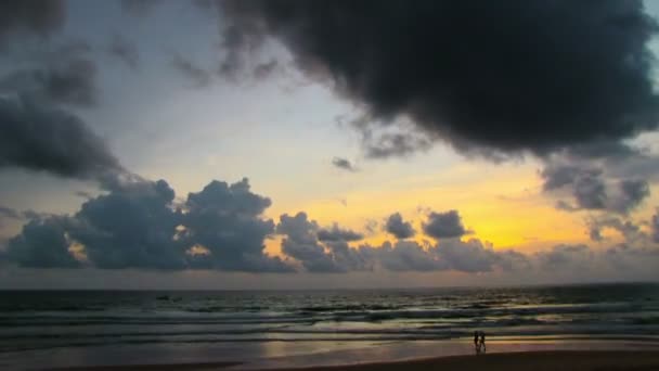 Noite na praia tropical — Vídeo de Stock