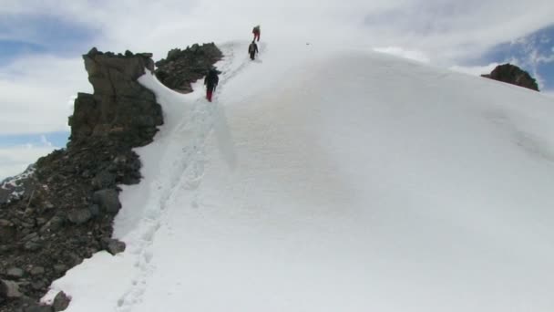 En yüksek dağı dağcı — Stok video