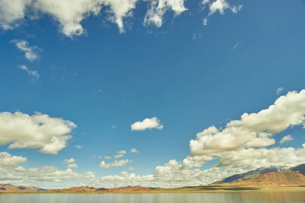 Ciel Nuageux Reflète Dans Lac Tolbo Nuur — Photo